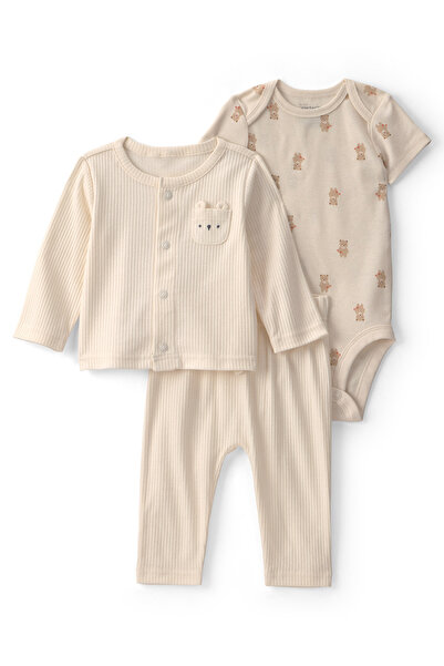 Carter's Baby Boy 3-Piece Cardigan Set Newborn-12 Months Ecru