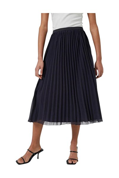 French Connection Women Pleated Solid Midi Skirt