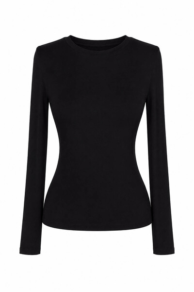 trender Crna ženska bluza dugih rukava 4451