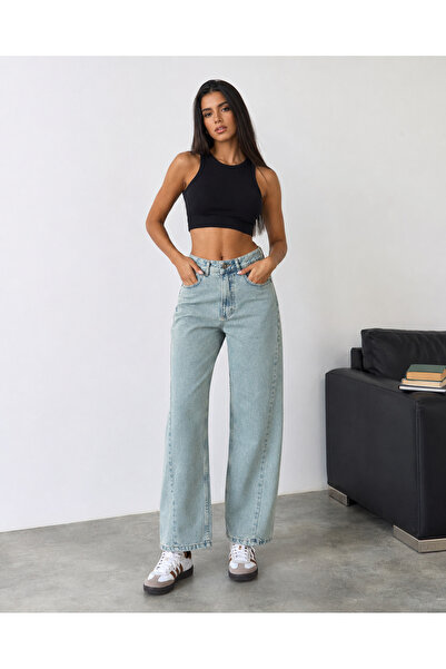 bluemarlin Tinted Stone Washed Full-Form Fit Side-Piece Jeans Baggy Denim/Jeg...