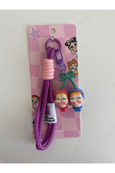 Sakura Konsept Butik Cry Baby Cherry Keychain with Rope and Charm Bag Ornamen...
