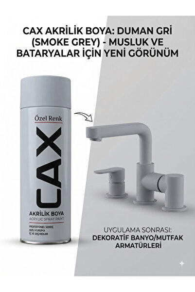 caxcolors CAX Akrilik Sprey Boya 400ml - Musluk, Mutfak & Banyo Batarya Yenil...