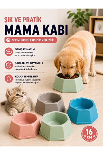 HAYHAYPETSHOP 16 CM Kedi Köpek Mama Kabı Geniş Hazneli Su ve Mama Kabı – Daya...