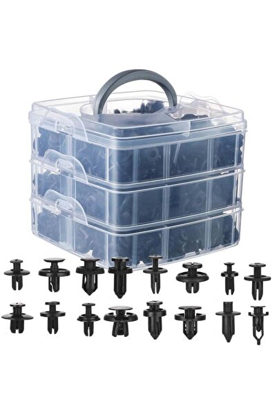 VERK Set de 620 cleme și elemente de fixare auto, universale, din plastic, pe...