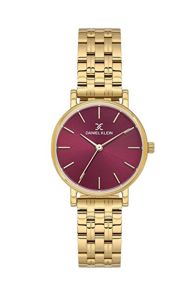Daniel Klein Dial with Burgundy Cord and Gold Color 30 mm Women's Wristwatch ...