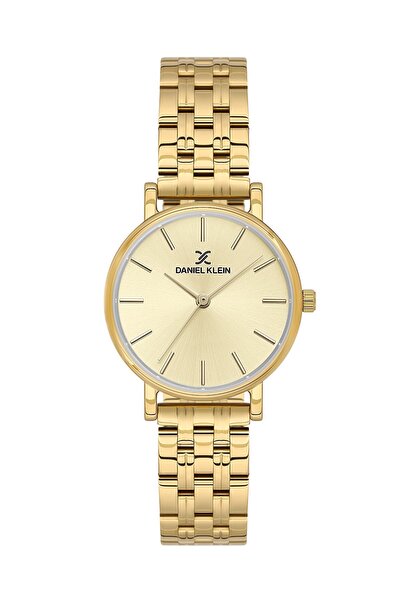 Daniel Klein Women's Wristwatch and Bracelet with Yellow Dial and Gold Color ...