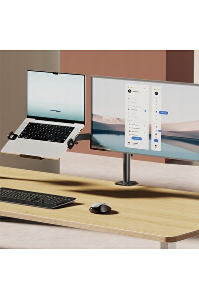 NO BRAND Suport universal 2-în-1 pentru monitorul laptopului, de birou, regla...