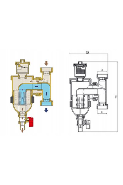 NO BRAND WITA TRAP separator magnetic de impurități filtru de debit de 1 inch