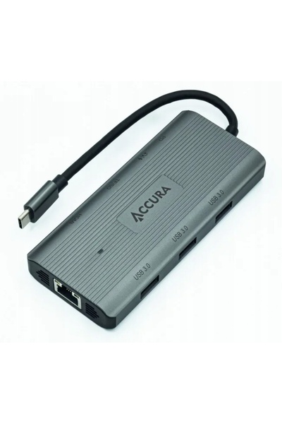 NO BRAND Accura USB-C 9w1 | 1x USB-C PD 100W 2x USB 3.0 1x HDMI 1x RJ45 1x US...