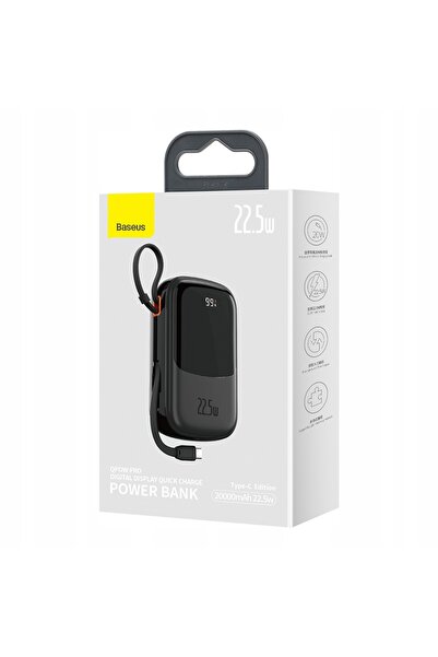 Baseus Power Bank 20000mAh Qpow Pro - USB + tip C - PD 22,5W cu cablu tip C