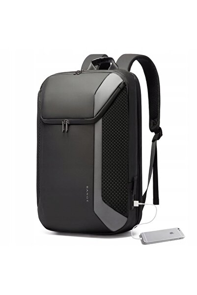 NO BRAND BANGE Rucsac Business pentru Laptop Impermeabil USB Gri