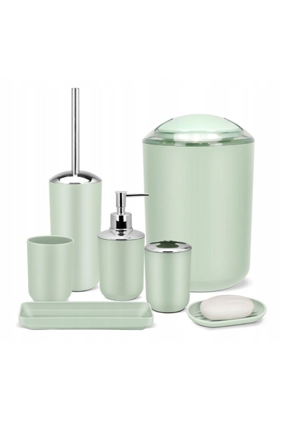 NO BRAND Set de accesorii pentru baie stil KMT, 6 piese, verde