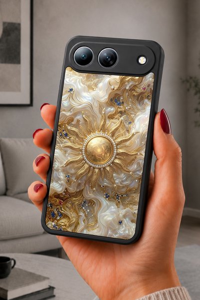 TECNO Spark 40 5G Uyumlu Gold Desenli Kamera Korumalı Darbelere Dayanıklı Kılıf