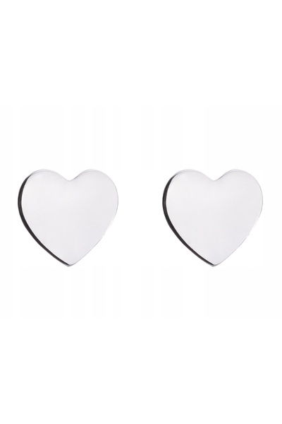 NO BRAND Cercei de argint, inimi MARI, inimioare, heart, 8 mm