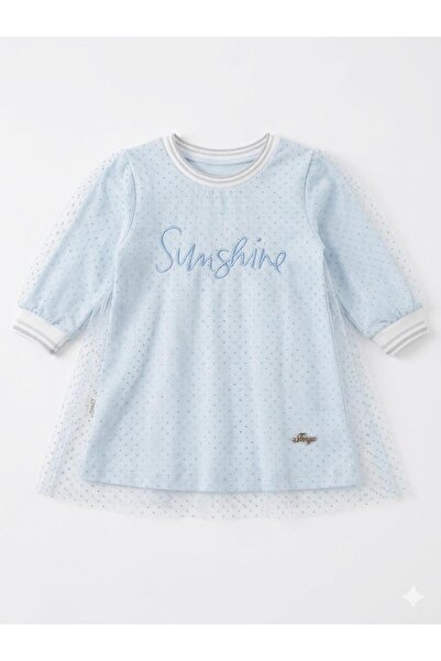 Maison Bebe Tongs Baby Girl "Sunshine" Embroidered Glitter Tulle Covered Long...