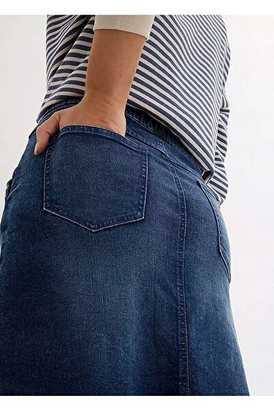 NO BRAND Fustă din denim Bpc cu buzunare, mărimea 38
