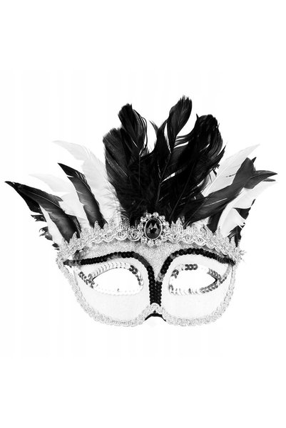 NO BRAND BOLAND- Mască venețiană Prezioso argintie carnaval bal teatru
