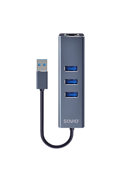 Savio Hub USB-A 3.1 AK-58 cu adaptor RJ-45 cu 3 porturi