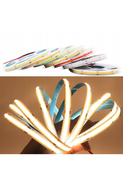 NO BRAND Bandă LED COB 5 m, 12 V, NEON, 45 W, fără puncte luminoase, roșie