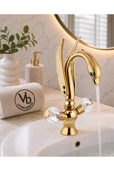 vb vitrinbanyo Duck Lavatory Faucet Gold Gold– Decorative Retro Brass Sink Ta...