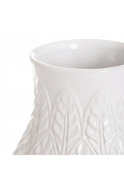 NO BRAND Vază ceramică NATTO cu relief alb 15x24 cm HOMLA