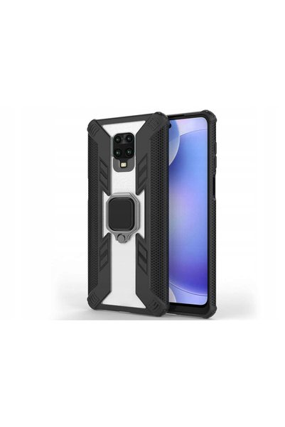 ALOGY Husă Pancerne cu inel și suport carbon pentru Xiaomi Redmi Note 9S/ Pro...