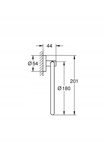 Grohe Suport prosop Start / oțel inoxidabil 41174DC0 / 8cm