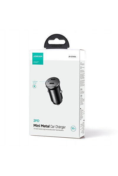 Joyroom JR-CCN06 30W Încărcător auto metalic, 2× USB-C - Negru