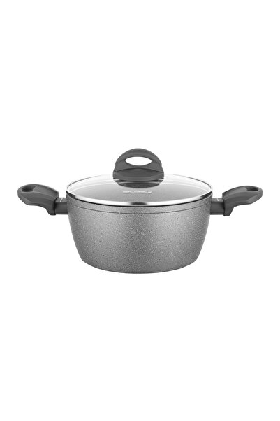NO BRAND Oală din piatră de lavă Florina 16cm 1.2L cu capac, pentru inducție ...