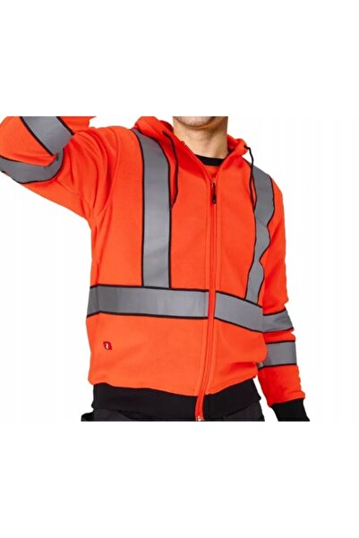 Reis Hanorac de lucru reflectorizant cu glugă, din fleece, portocaliu, XL