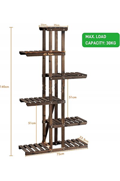 NO BRAND Suport pentru flori, Bronz/Gri, 64.5 x 72.5 x 46 cm