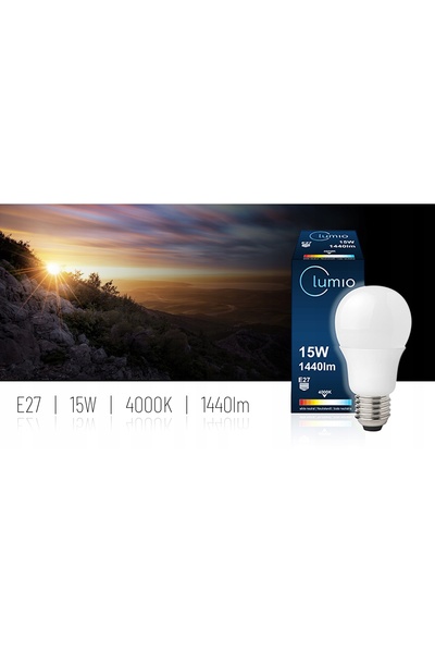 NO BRAND Bec LED E27 15 W, 1440 lm, 4000 K, lumină neutră, puternică, fără pâ...