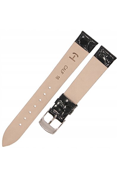 NO BRAND HORIDO 0117 - NEGRU - 16mm - Curea de ceas din piele texturată