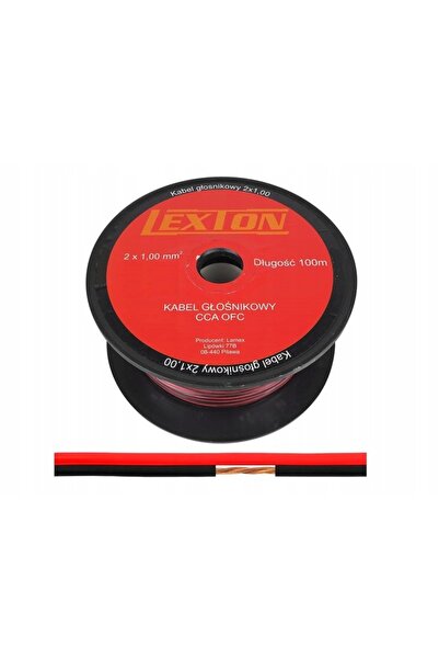 NO BRAND Cablu difuzor negru 2x 1mm rolă 100m (4166a)