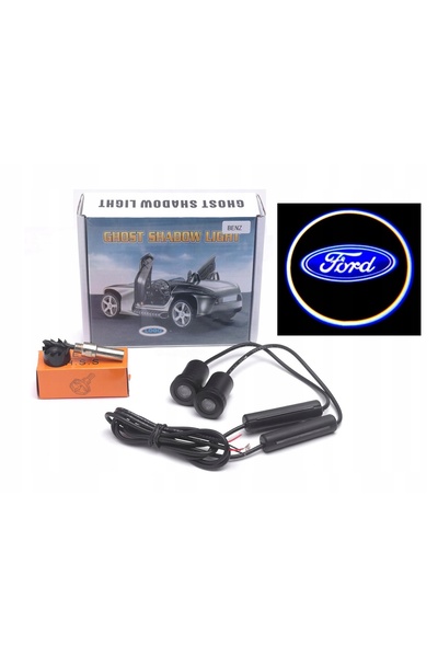 NO BRAND Lumină de proiecție logo LED HD 3D pentru ușă, compatibilă cu Ford M...