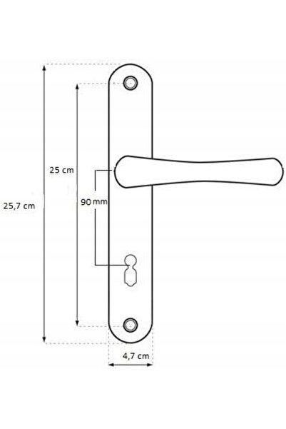NO BRAND Set mâner ușă 90 mm, placă lungă patinată pentru placă de inserție, ...