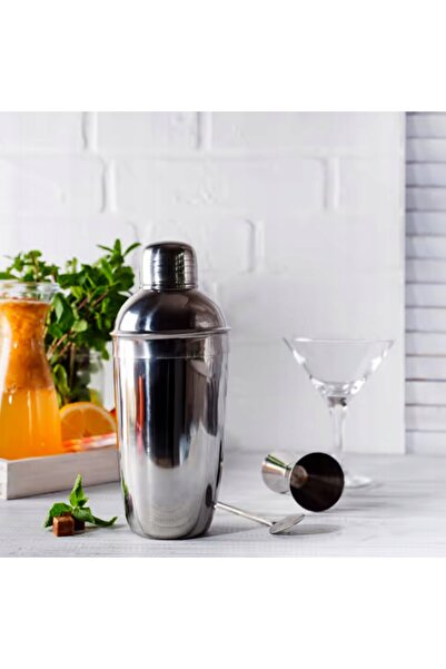 NO BRAND KIT DE BARMAN 6 piese SHAKER PROFESIONAL 750 METALIC PENTRU BĂUTURI