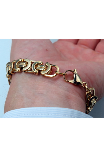 NO BRAND Brățară bărbătească aurie la modă, din oțel chirurgical 316L, 12 mm