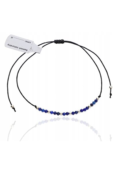NO BRAND Brățară cu LAPIS LAZULI, pietre naturale și argint 925
