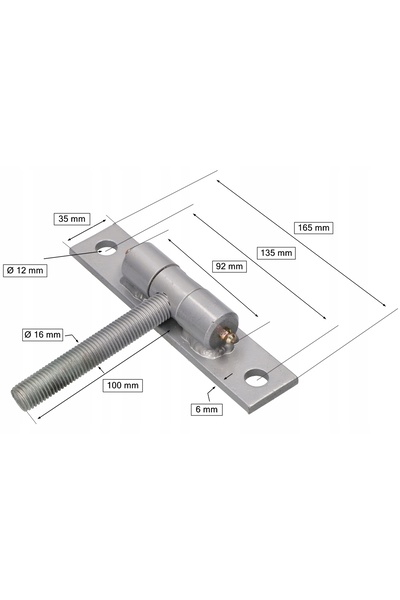 NO BRAND Balamale ușă cu șurub 16x100MM, cu racorduri pentru gresare, din oțe...