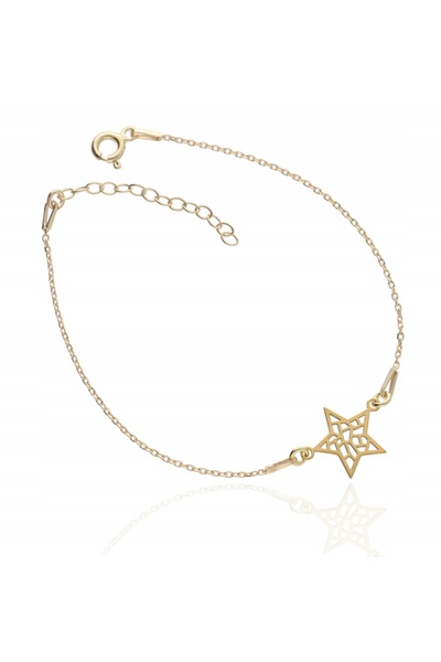 NO BRAND Brățară cu stea aurie ajurată, argint 925, placată cu aur de 24K