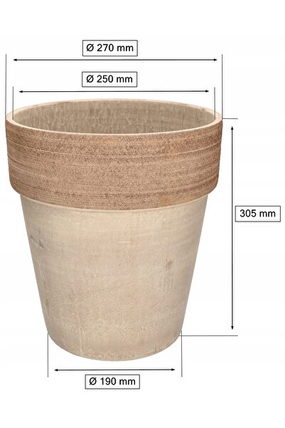 NO BRAND GHIVECI DE LUT DE 27 CM GHIVECI CERAMIC „COFFEE” PENTRU FLORI ȘI PLANTE