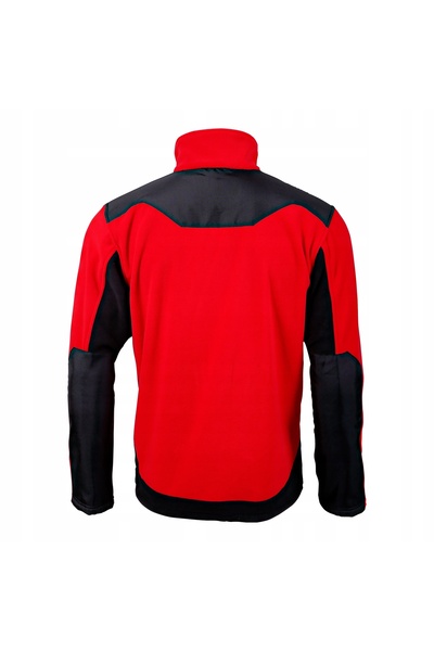 NO BRAND Hanorac din fleece cu inserții roșu-negru. 3XL