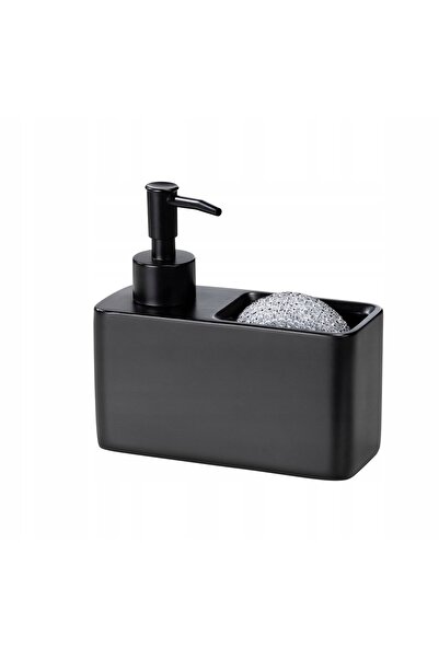Wenko Dozator pentru detergent lichid de vase cu burete 150 ml plastic negru