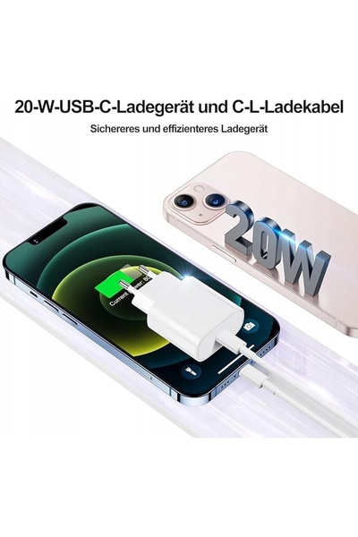 NO BRAND ÎNCĂRCĂTOR PENTRU IPHONE 2 BUCĂȚI CABLU USB-C-LIGHTNING DE 20W SAKAHYRO