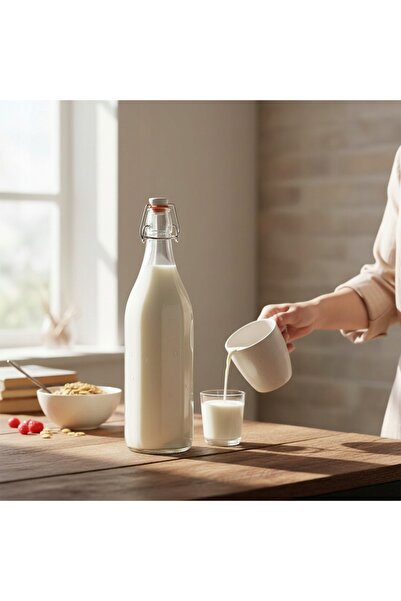 NO BRAND 18 sticle COSTOLATA 500ml cu capac mecanic, pentru lapte și suc, 18 ...