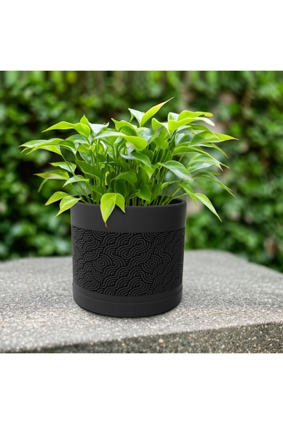 NO BRAND Ghiveci decorativ modern din plastic cu design original, negru