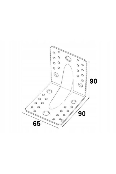 NO BRAND 50x echer de tâmplar 90x90x65 2,5mm conector KP1