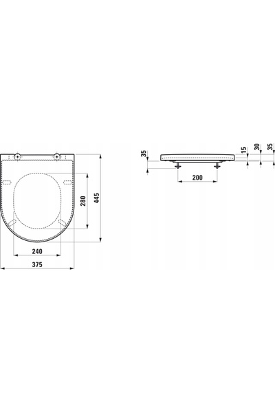 Laufen Scaun de toaletă cu închidere lentă Kartell negru mat [H8913337160001]