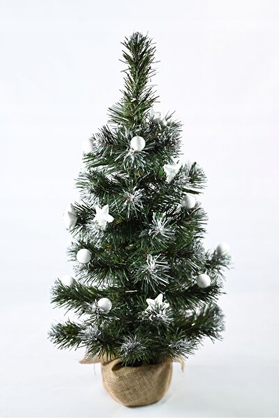 NO BRAND BRAD DE CRĂCIUN ARTIFICIAL ÎNZĂPĂT 65 CM, CU GLOGE ȘI DECORAȚII